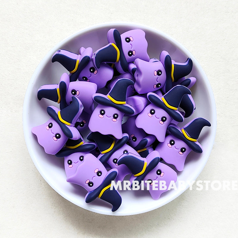 Purple - Ghost Silicone Beads - 30*22mm