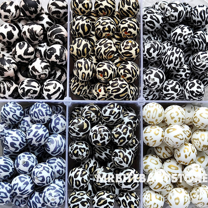 12/15mm Print Silicone Beads, #1 - #24