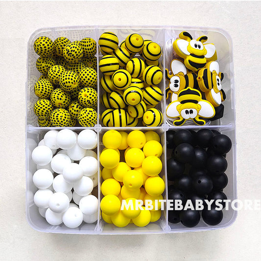162Pcs Bee Assorted Silicone Beads Kit