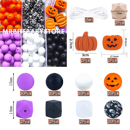 Halloween 162Pcs Assorted Beads, Jack-O-Lantern Beads