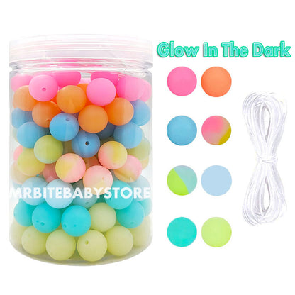 160Pcs Assorted Glow In The Dark/Luminous Silicone Beads