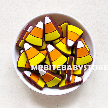 Candy Corn Silicone Beads - 29*21mm