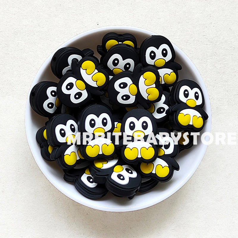 Penguin Silicone Beads 23*27mm
