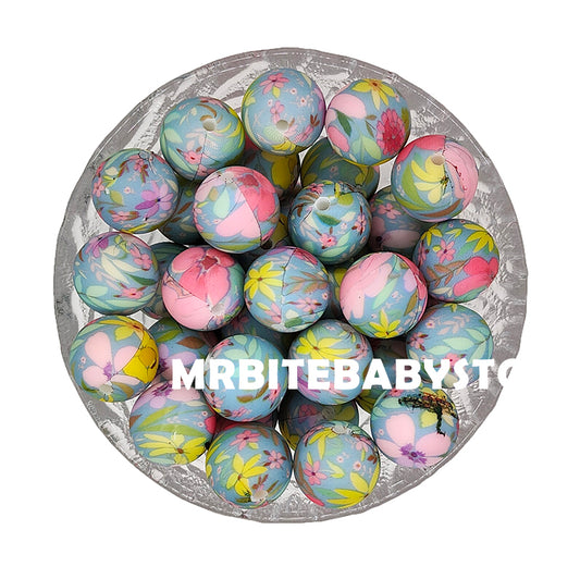 15mm Zephyranthes Silicone Beads - Round