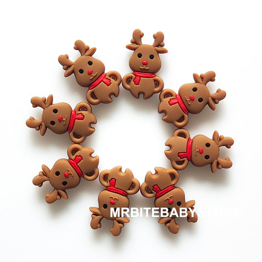 Silicone Reindeer Focal beads