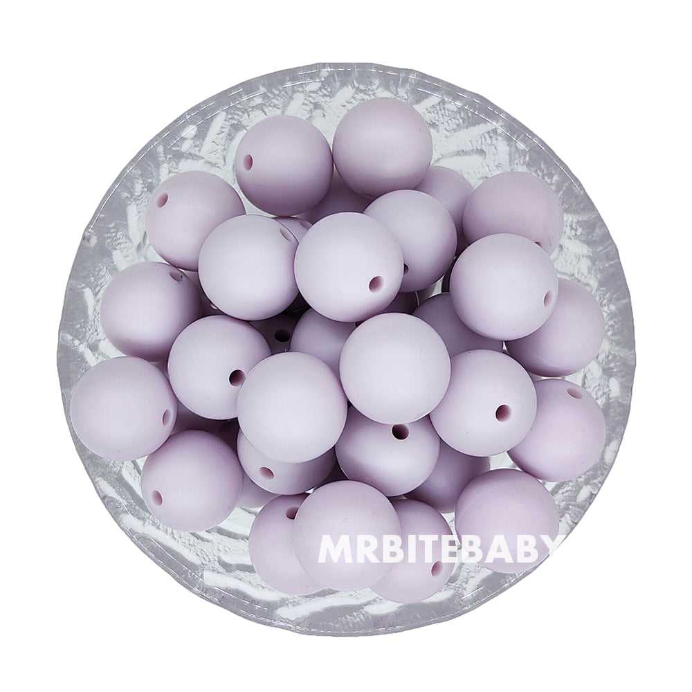 12/15mm - Lilac Purple Silicone Beads - Round