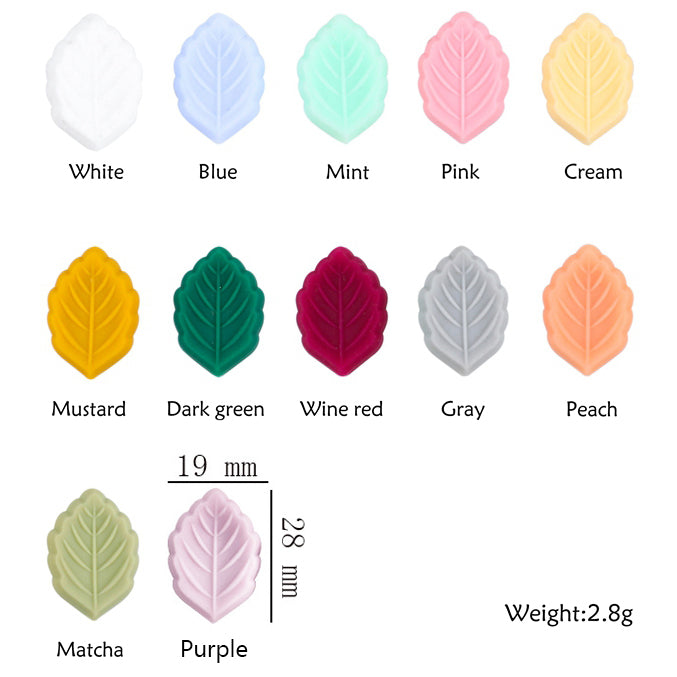 Leaf Silicone Beads - 19*28mm(Random Mix Color)