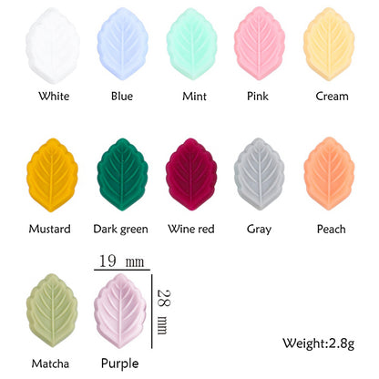 Leaf Silicone Beads - 19*28mm(Random Mix Color)