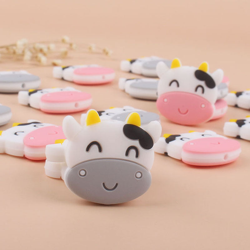 Cute Cow Silicone Beads 30mm