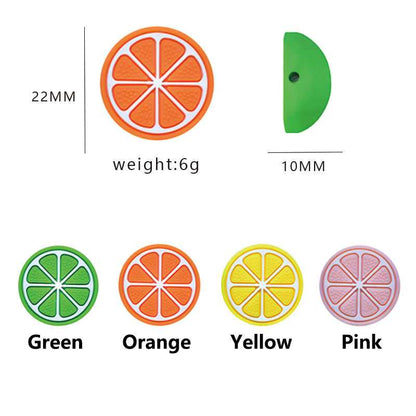 New - Orange Silicone Beads - 22mm