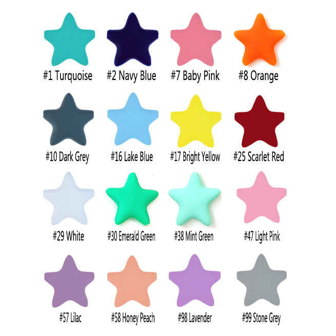 Large Silicone Star Beads - 45mm
