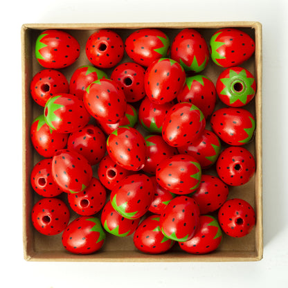 21mm Strawberry Wood Beads