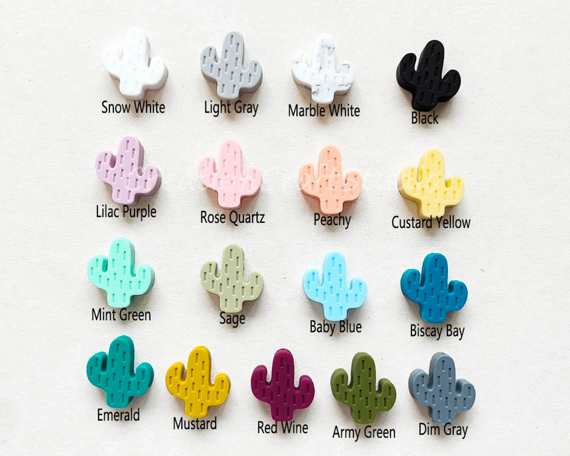 Cactus Silicone Beads - 25*23mm