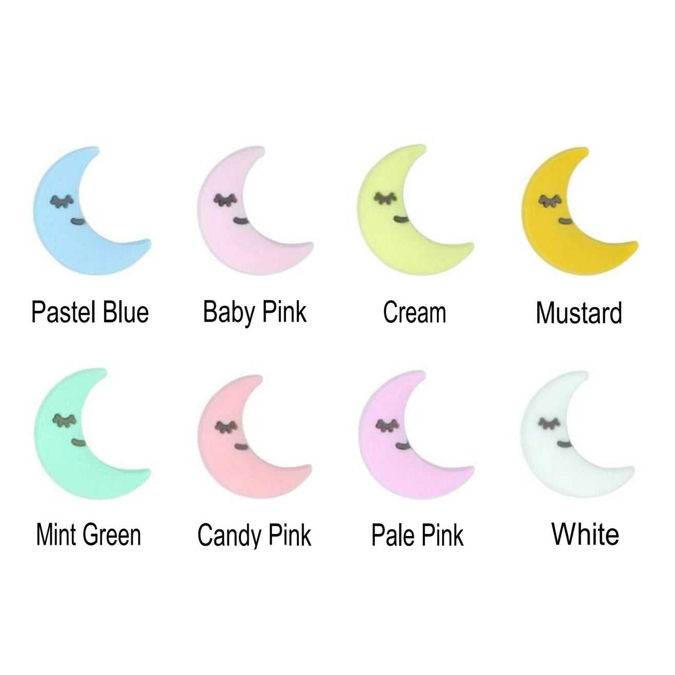 Moon Silicone Beads - 28*24mm