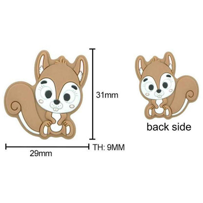 Squirrel Silicone Beads - 31*29mm