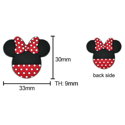 Bowknot Mouse Head Silicone Beads - 30*33mm