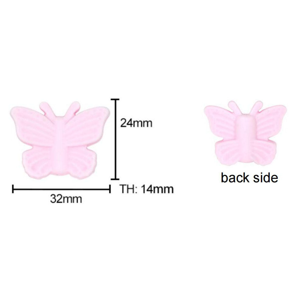3D Butterfly Silicone Beads - 24*32mm