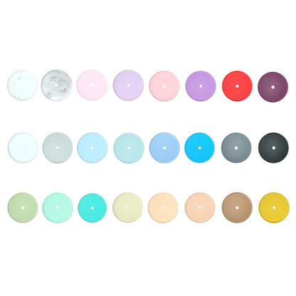 50Pcs/Lots Coin Silicone Beads - 25mm