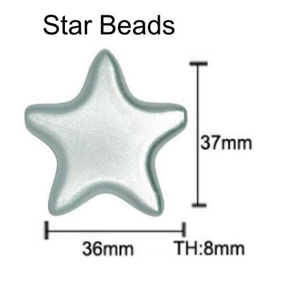 Metallic Sliver Silicone Beads - Star/Lentil/Round/Hexagon/Heart/Bowknot