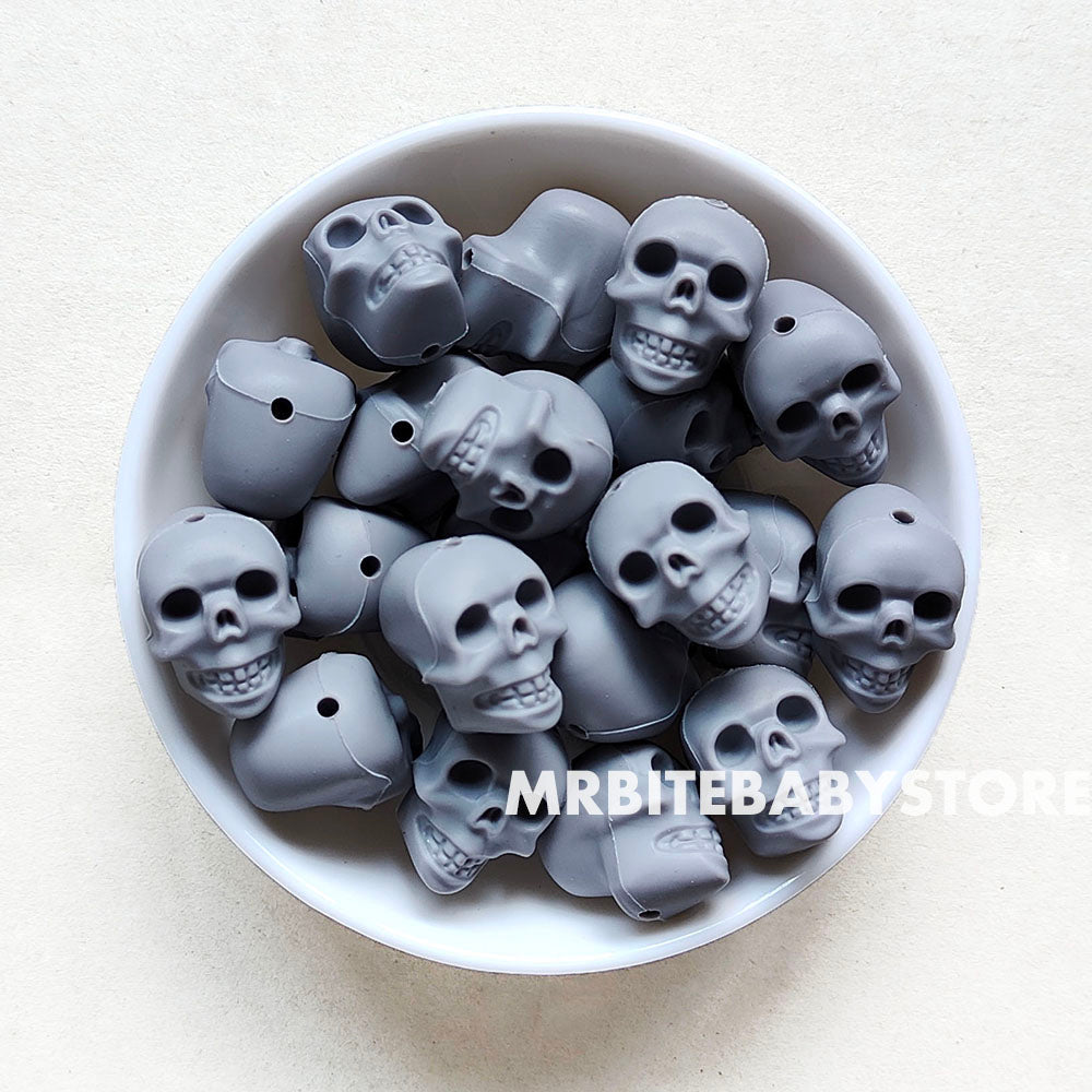 Dimgray - Halloween Skull Silicone Beads - 20*20*15.2mm