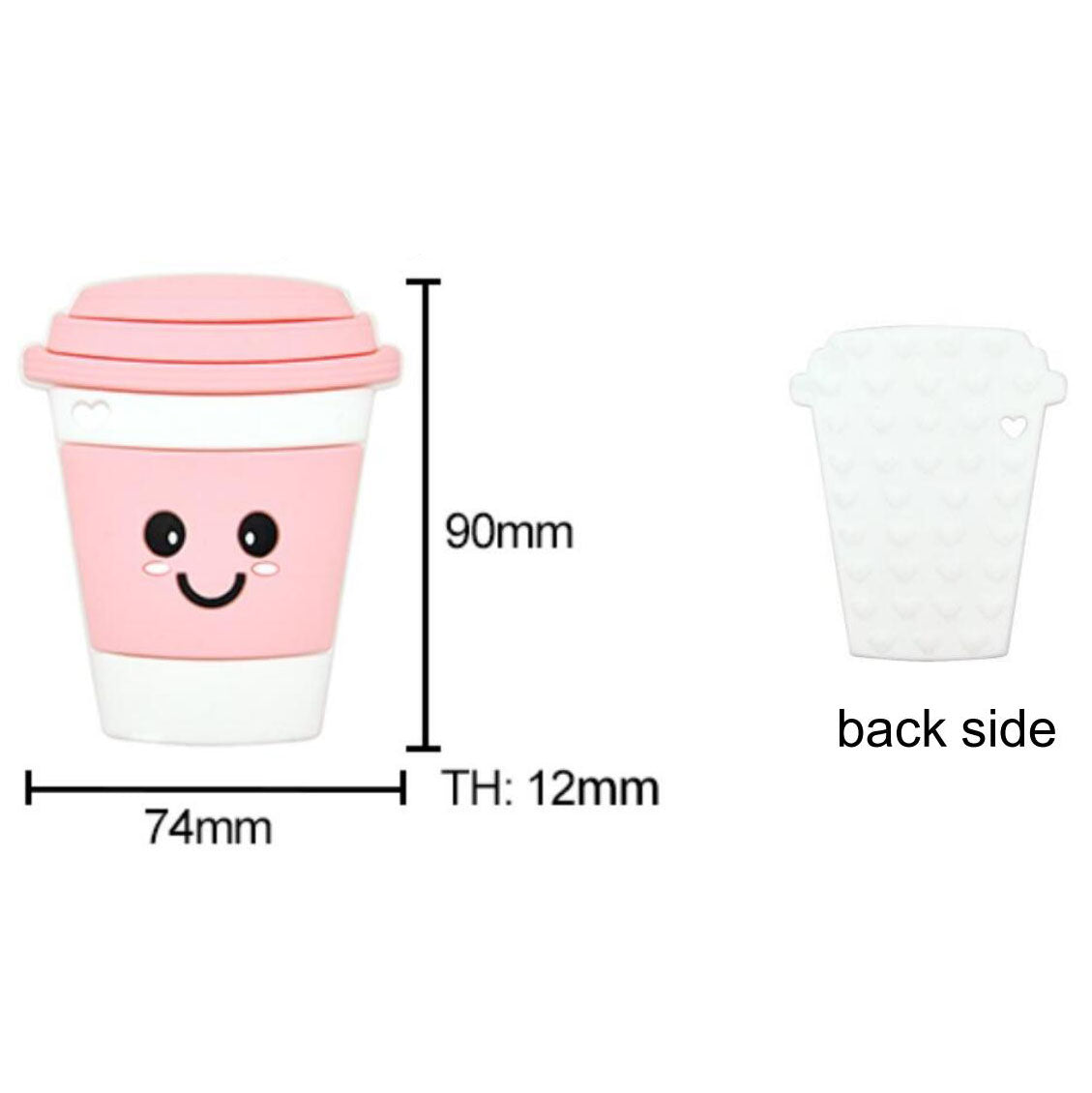 Coffee Cup Silicone Teether Pendant