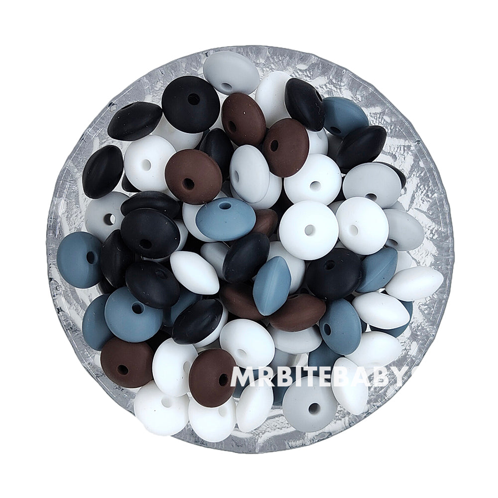 Lentil Mix 5 Colors Silicone Beads