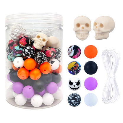 125Pcs Halloween Assorted Silicone Beads Kit