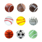15mm Baseball/Volleyball/Basketball/Football/Tennis/Rugby Silicone Beads
