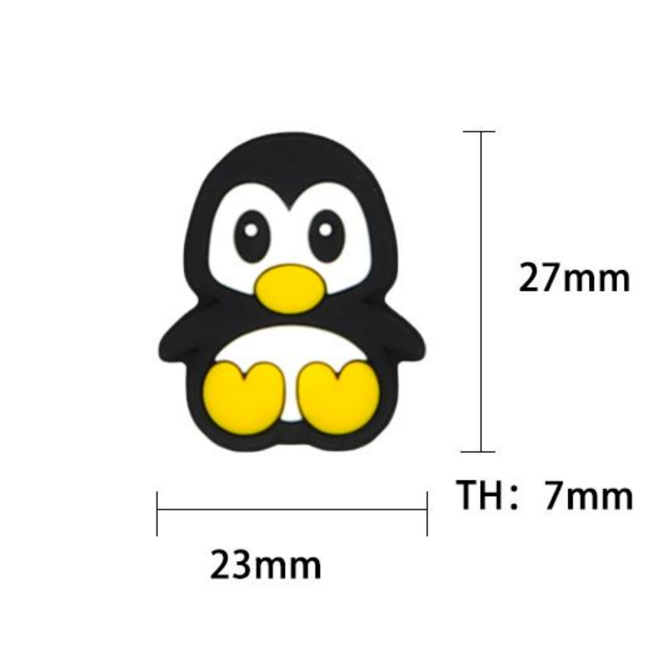 Penguin Silicone Beads 23*27mm