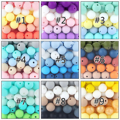 12/15mm Mix Colors Round Silicone Beads – MrBiteBabyStore