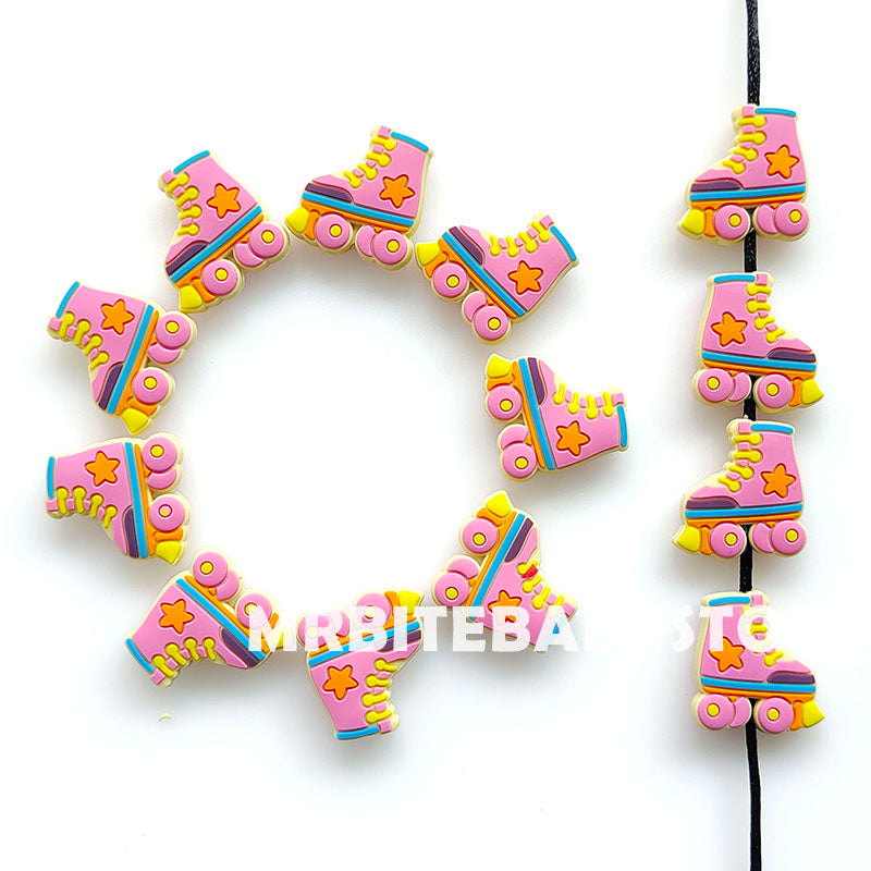 5-50Pcs Roller Skates Focal Silicone Beads - 29*27*8mm