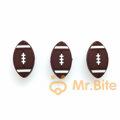 5-50Pcs American Football Beads Focal Silicone beads - 17*30*8mm
