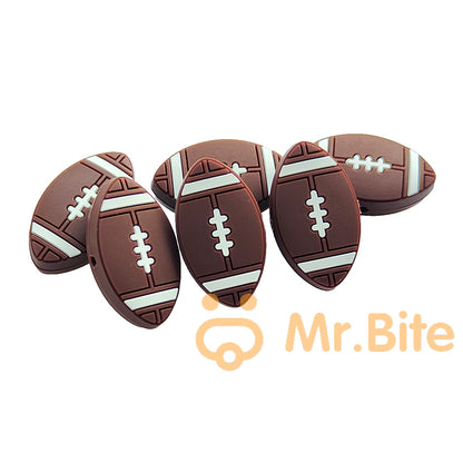 5-50Pcs American Football Beads Focal Silicone beads - 17*30*8mm