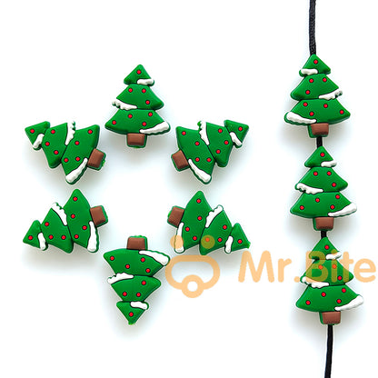 Christmas Tree Focal Silicone Beads - 34*21*8mm