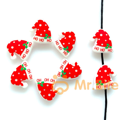 Christmas Hat Focal Silicone Beads - 30*30mm