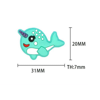 Narwhal Silicone Focal Beads 31*20mm