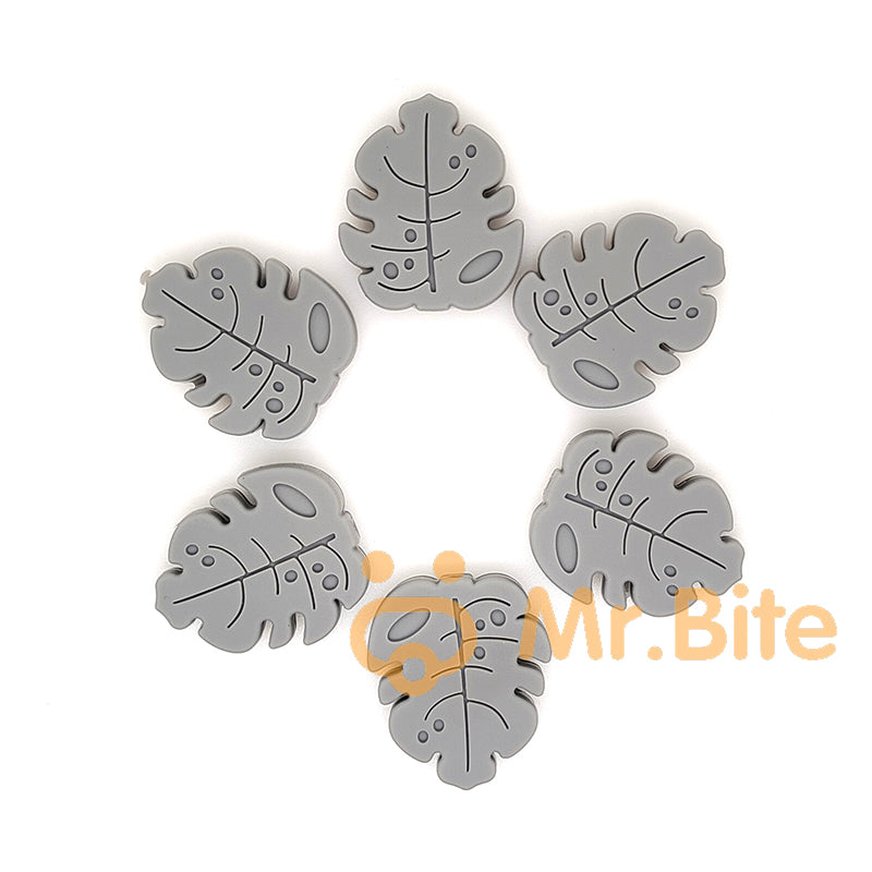 Silicone Monstera Leaf Beads 35*30mm
