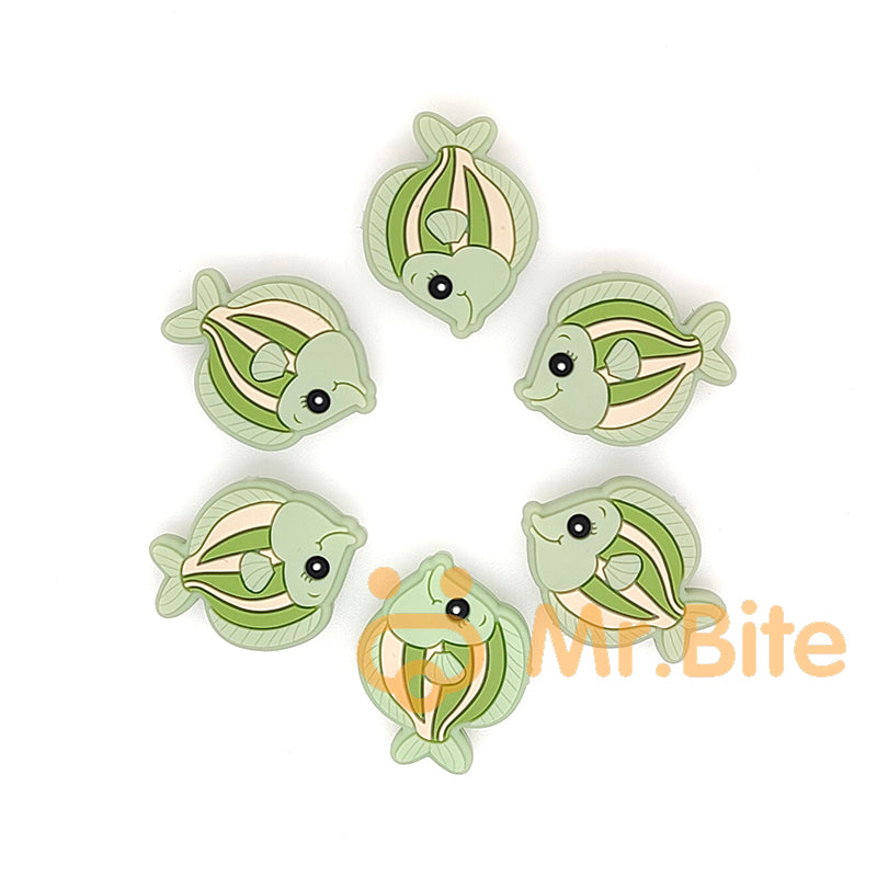 Silicone Tropical Fish Beads 24*30mm