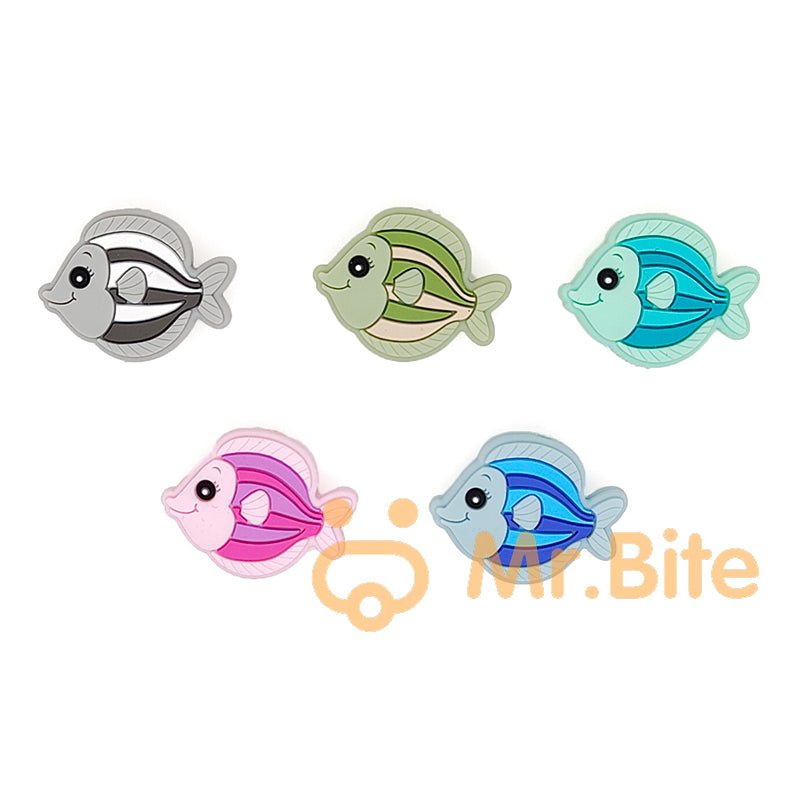 Silicone Tropical Fish Beads 24*30mm