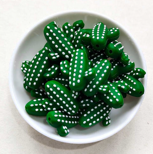 Cactus Silicone Beads 27*24mm