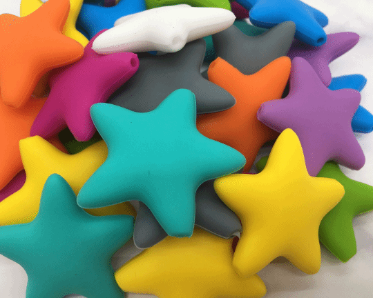 Large Silicone Star Beads