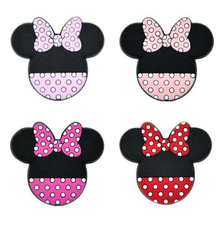 Bowknot Mouse Head Silicone Beads - 30*33mm