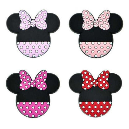 Bowknot Mouse Head Silicone Beads - 30*33mm
