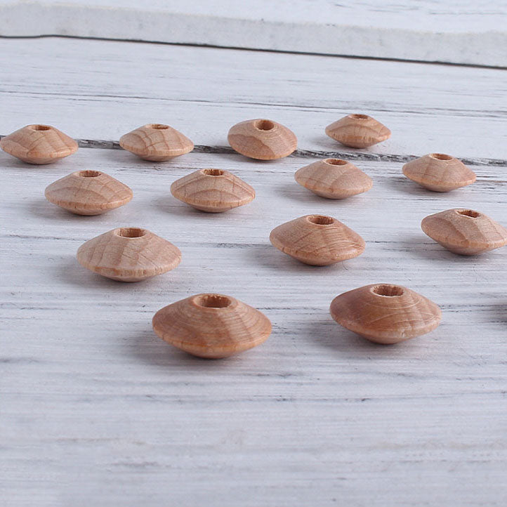 Wood Lentil/Abacus Beads - 13*5mm