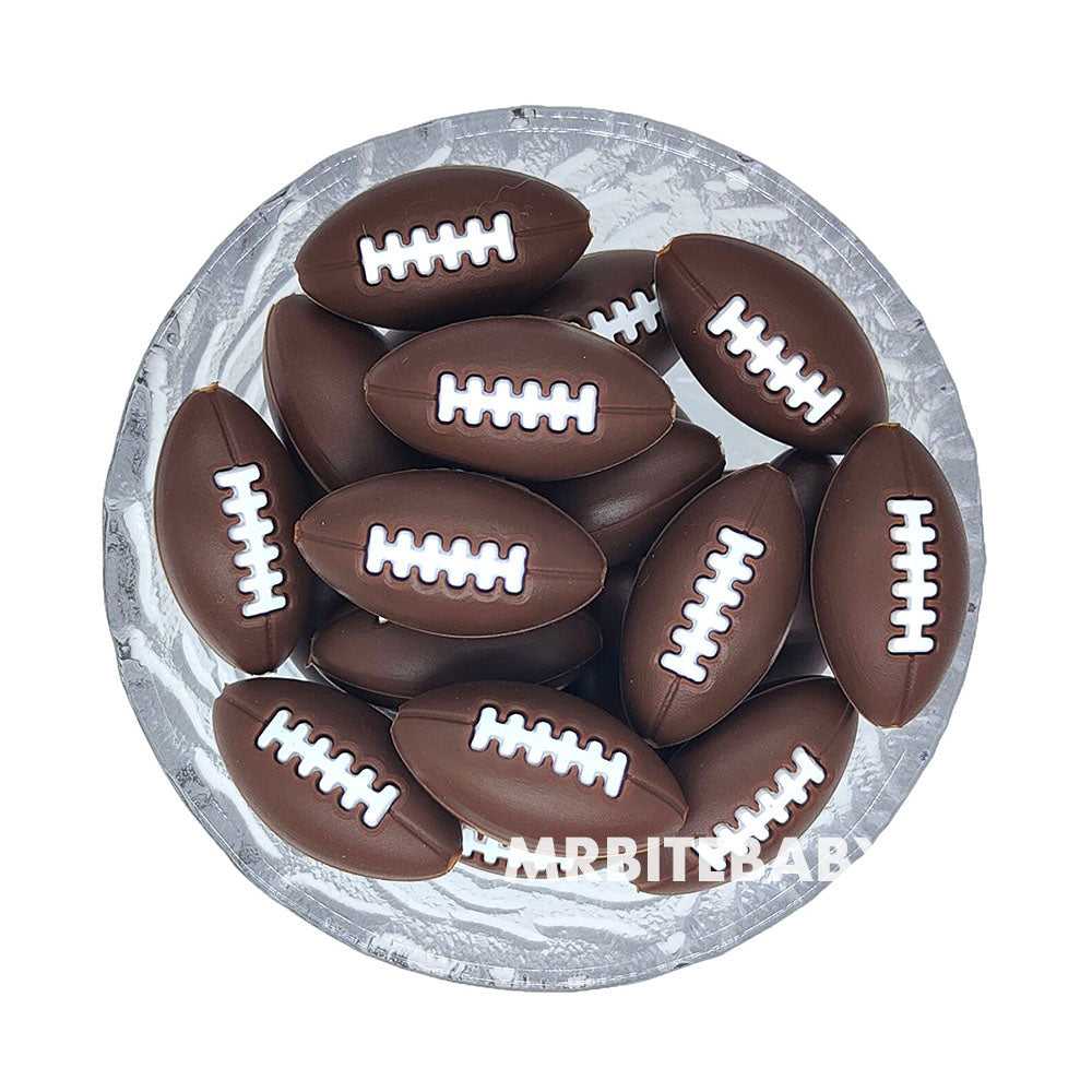 American Football/Rugby Silicone Football Beads 15*28mm